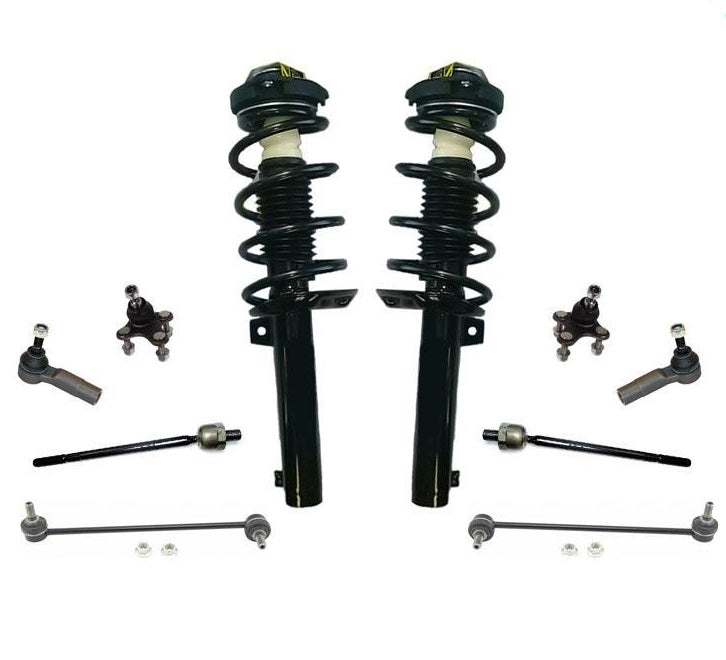 For 10-14 VW GTi Front Wheel Drive Front Coil Spring Struts Ball Joints Tie 10pc