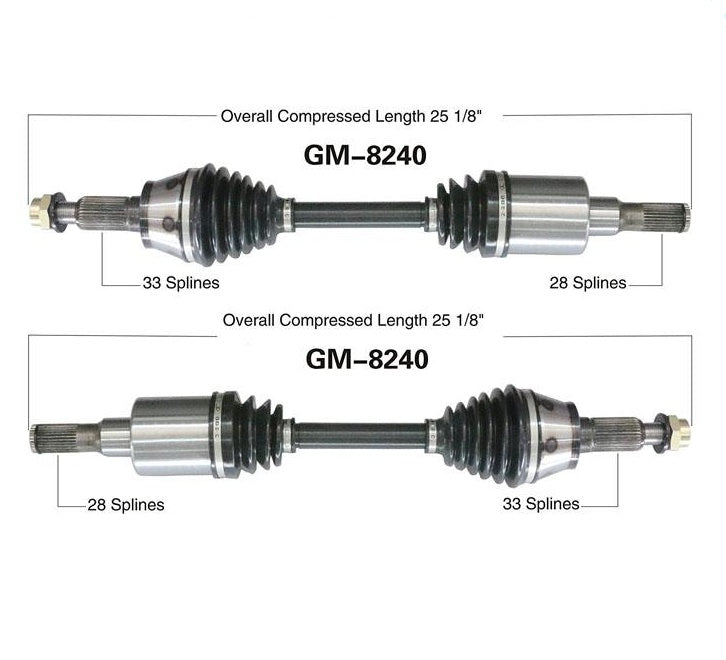 (2) Nuevo eje de transmisión CV para Hummer H3, H3T 2006-10 delantero izquierdo y derecho