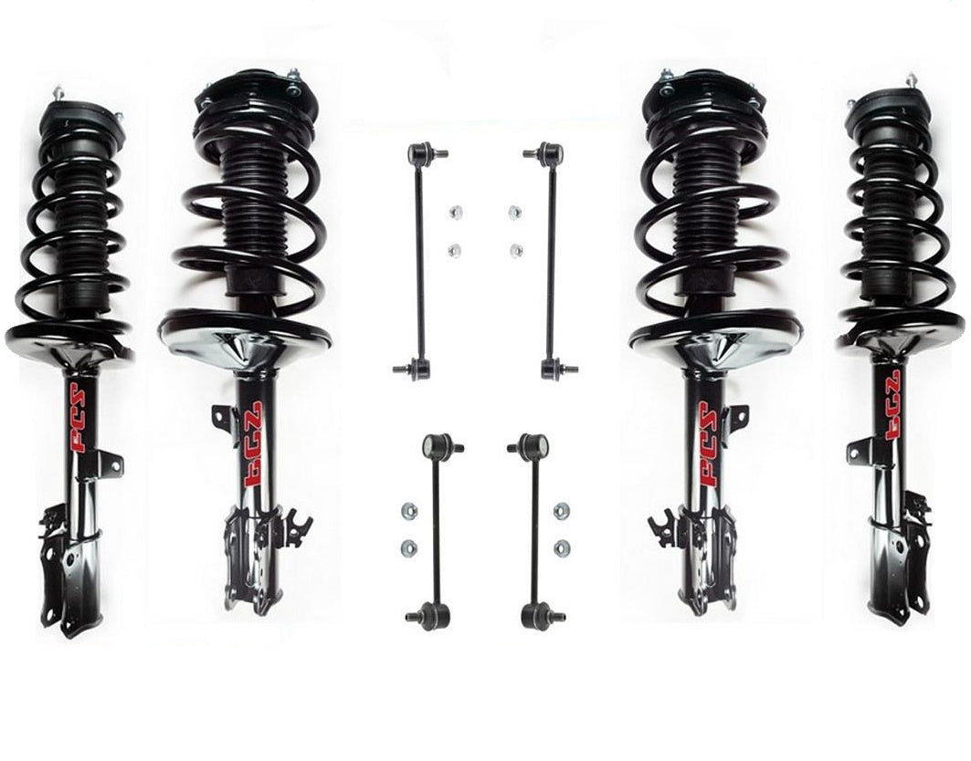 F & R Complete Spring Strut & Sway Bar Links Fits 99-03 RX300 Front Wheel Drive