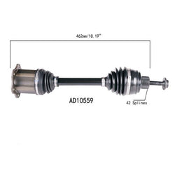 (1) CV AXLE SHAFTS For 09-11 Audi A4 A4 Quattro 4 Dr Sedan 2.0L Engine