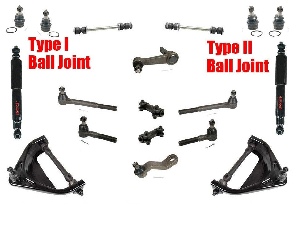 Front Shocks Steering Kit 16Pc for Dodge Pick Up Ram 1500 Rear Wheel Drive 94-99