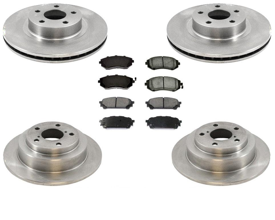 Front & Rear Brake Rotors & Ceramic Brake Pads fits for Subaru Impreza 04-09