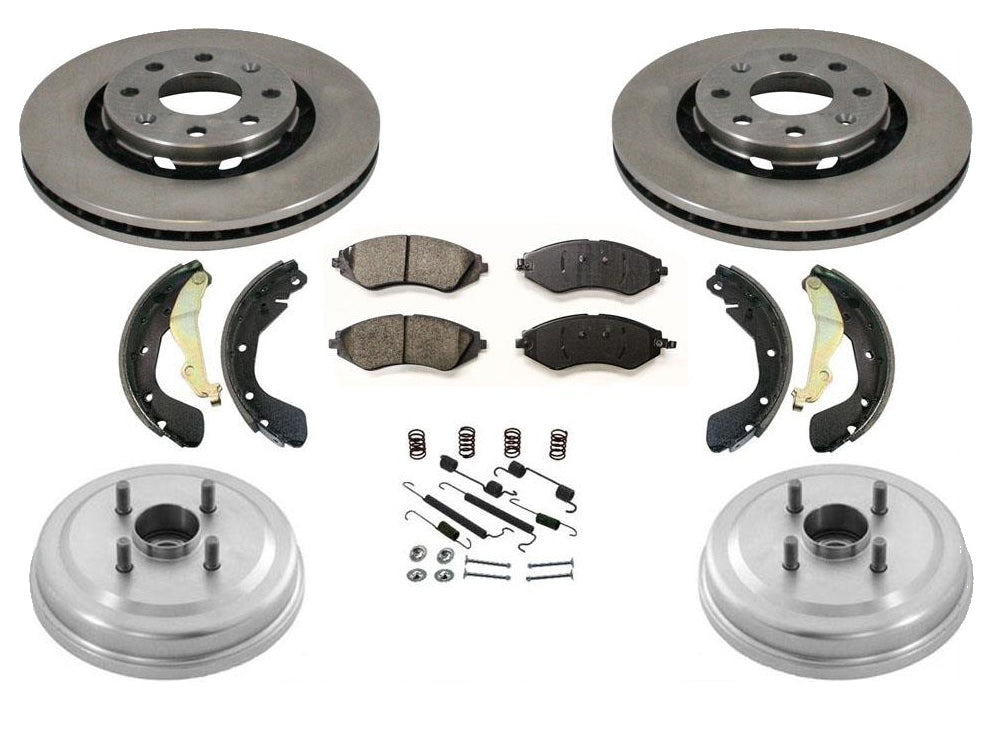 Aveo With ABS To Vin # 426446 (2) Drum With Rr Bearings Brake Shoes Rotors 7Pc