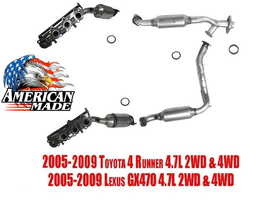 Convertidores delanteros y traseros para Toyota 4Runner 05-09 GX470 05-09 4.7L