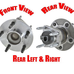 (2) Cojinete y buje de rueda 100% nuevos para Malibu 04-12 5 pernos con 4 ruedas ABS 1Pr