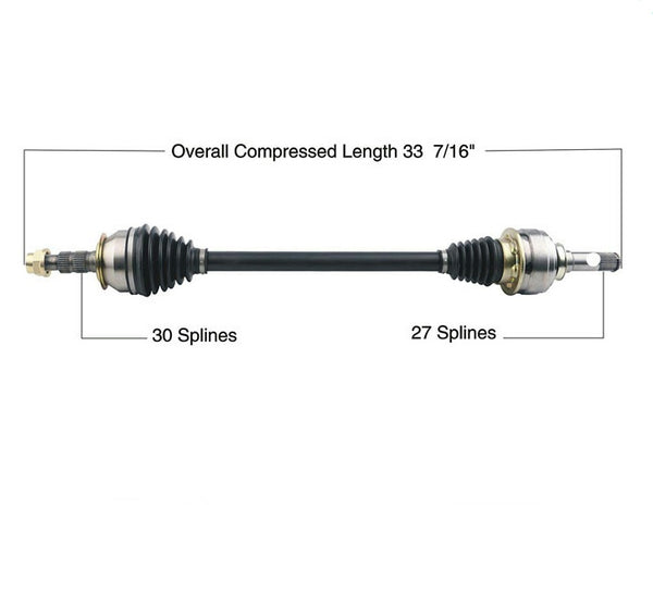 (1) Ejes traseros D/S Cv para transmisión automática Chevrolet Camaro V6 3.6L