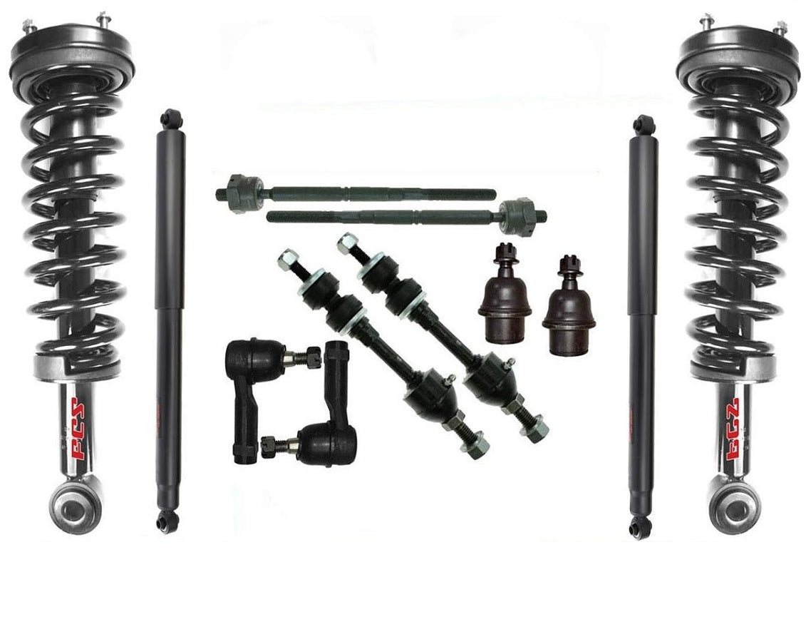 For 07-08 F150 4 Wheel Drive Tie Rods Sway Bar Ball J Coil Spring Struts 12pc