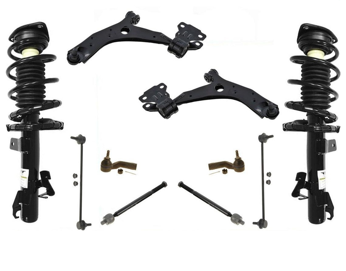 10 PCS Kit For 10-13 Mazda 3 Strut Assembly Links Control Arms W Ball Joints