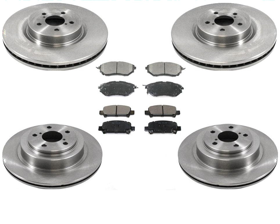 Front & Rear Brake Rotors & Ceramic Pads For Subaru Legacy 3.0L 2008-2009