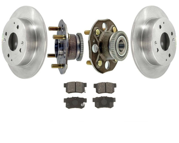Rodamientos de cubo de rueda de rotores traseros y pastillas de freno para Honda Accord 2.3L 1998-2002