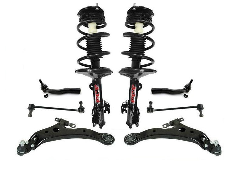 Front Wheel Drive Struts Sway Bar Links Tie Rods for Toyota Highlander 2001-2003