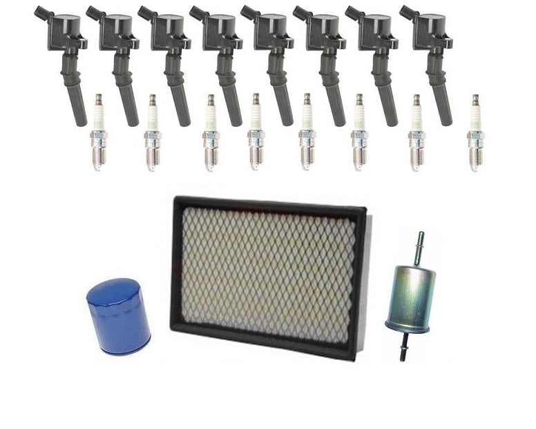 Ignition Coils NGK Spark Plugs Air Gas Oil Filters for 98-11 Town Car