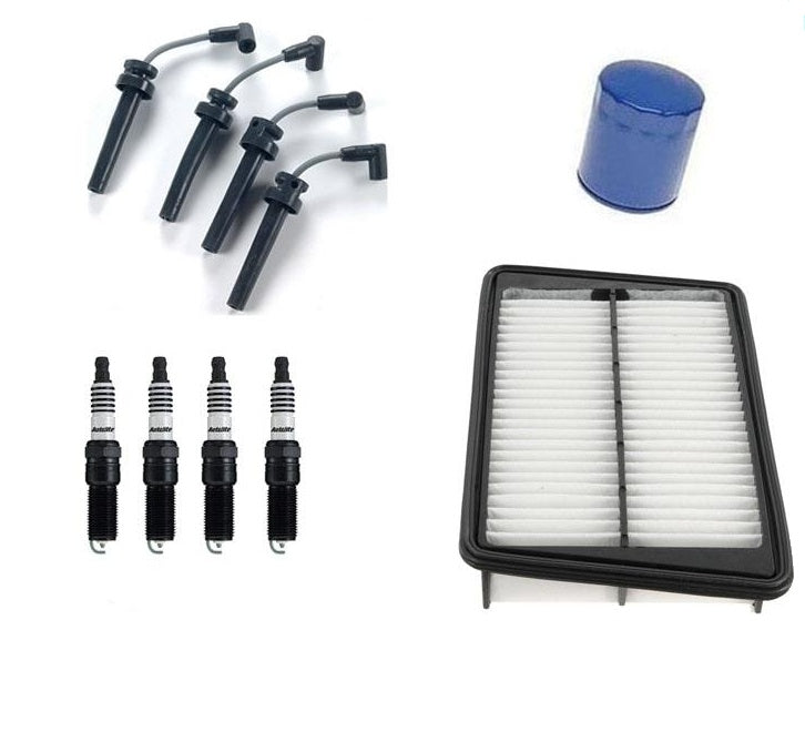 for 03-06 Wrangler 2.4L 4 Cyl Ignition Wire Set Plugs Air Oil Filter 7Pc