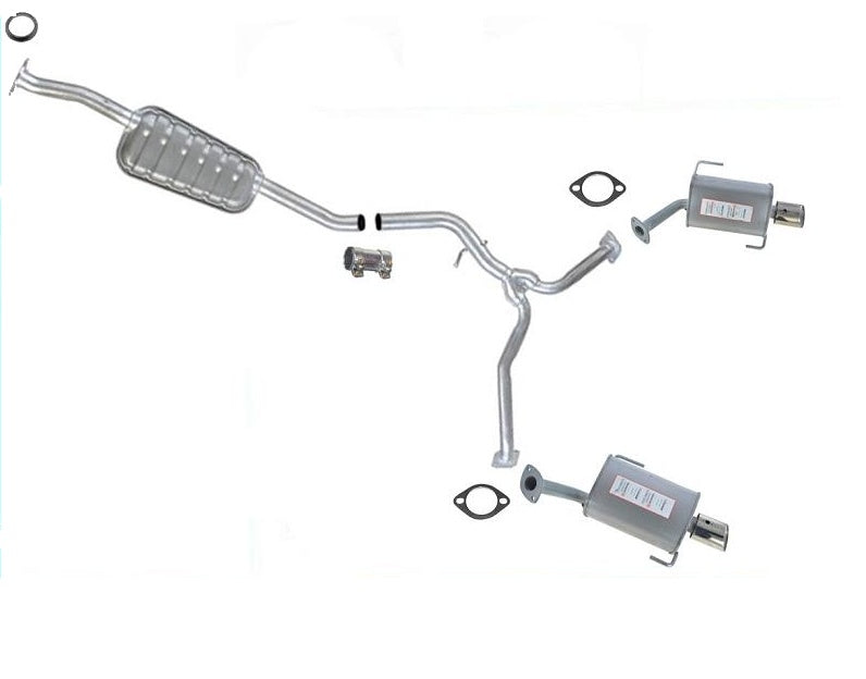 Middle Resonator & Mufflers With Tips fits For 2008-2009 Subaru Tribeca 3.6L H6