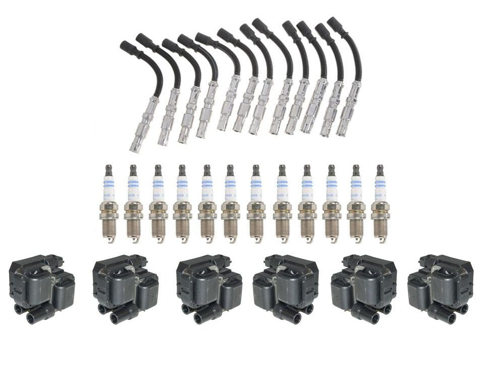 Bobinas de encendido Juego de cables de bujía 12 bujías Bch Platinum para Mercedes 01-05 C240
