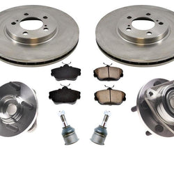 01-07 Taurus Rodamientos de rueda Bujes Ball Jt Rotores de disco delanteros Almohadillas de cerámica Kit de 7 piezas