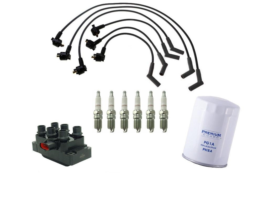 for 91-96 Explorer 4.0L Engine Coil Spark Plugs + Spark Plug Wire Set