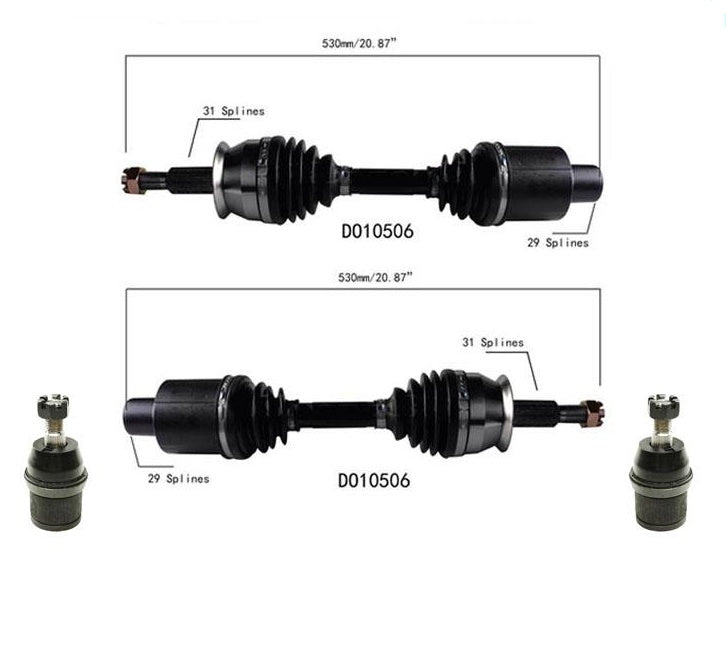 For 01-03 Dodge Durango & 01-04 Dakota Front CV Drive Shaft Axle & Ball Joints