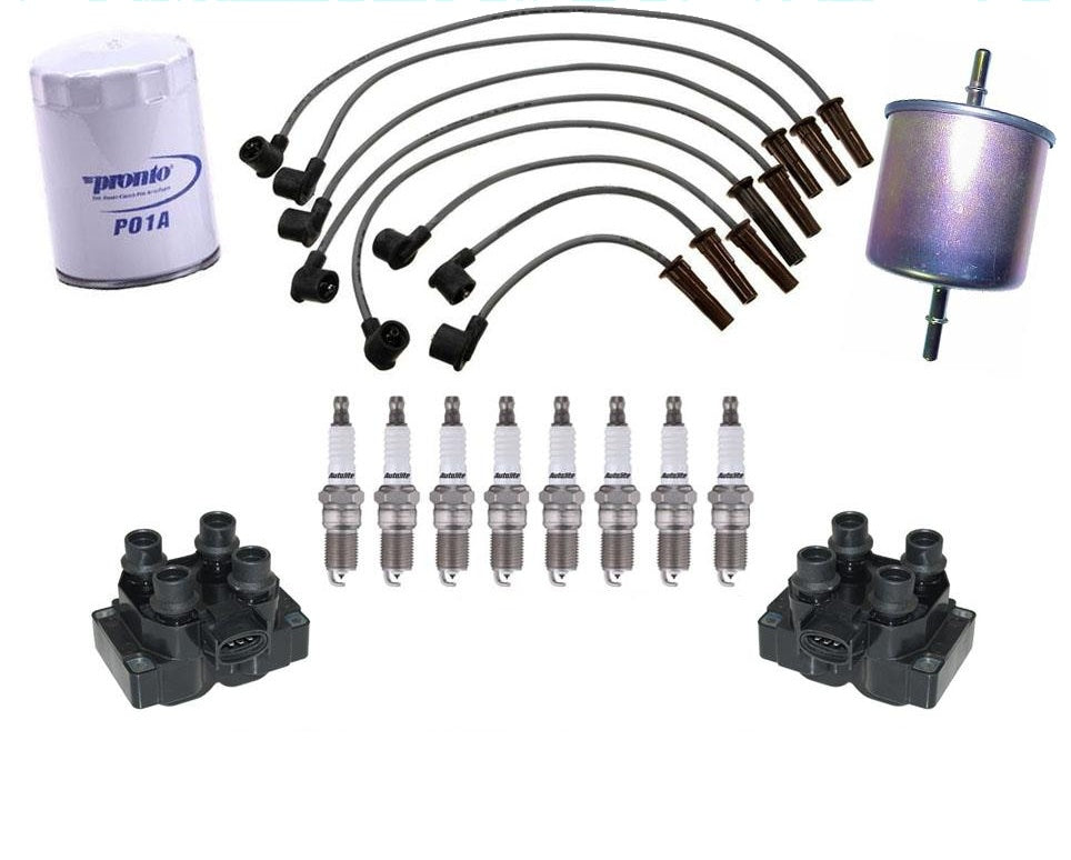 2 Ignition Coils Spark Plug Wires Platinum Plugs Oil Gas for 91-93 2.3L Mustang