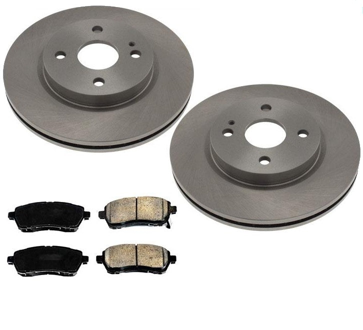 Rotores de disco de frenos delanteros 100% nuevos, pastillas de cerámica, 3 piezas para Mazda 2 11-15