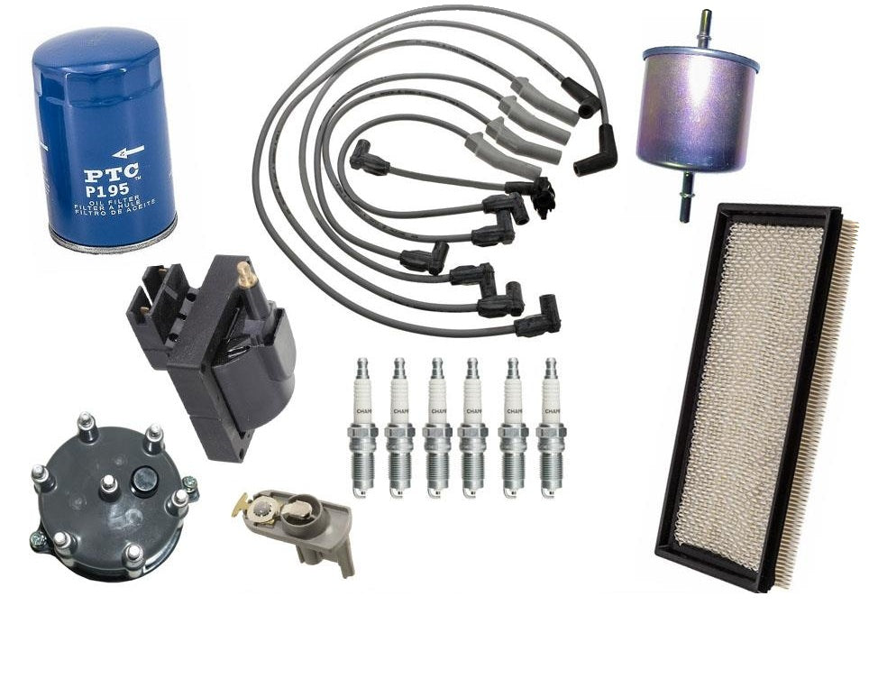 Spark Plugs Ignition Wires Air Oil Gas Filter Cap For 88-95 3.8L Ford Taurus