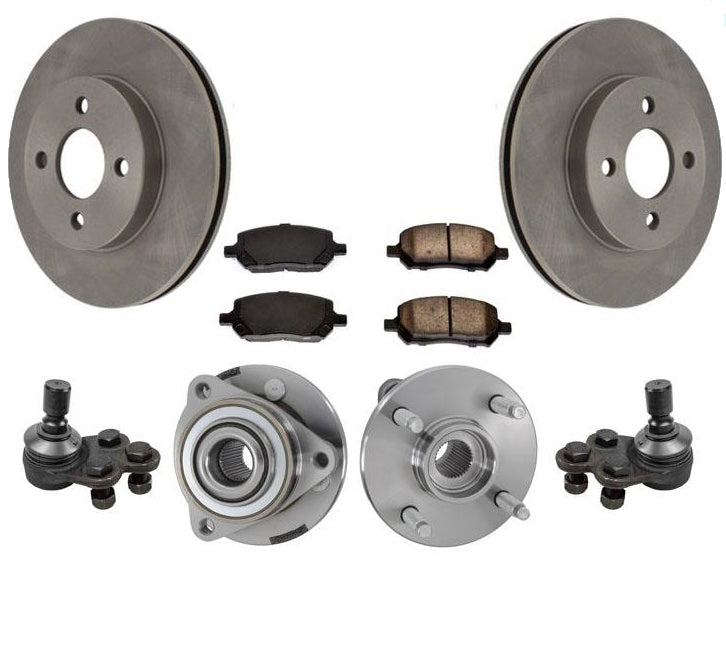 05-10 Cobalt NO ABS 4 Studs No ABS 2 FRONT Wheel Bearing Axle Hubs 7pc