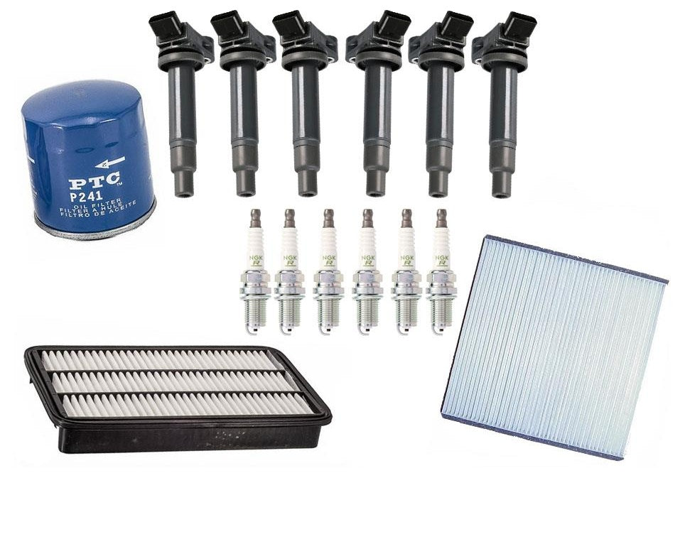 Bobinas de encendido Bujías Aceite Filtro de cabina de aire para Toyota Avalon 2000-2004