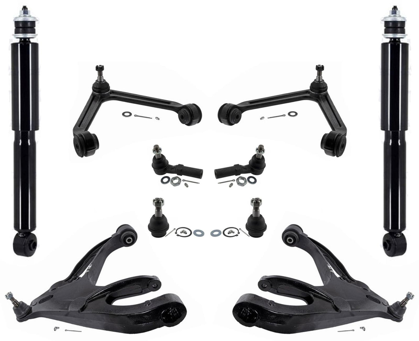 For 2002-2005 Ram 1500 4 Wheel Drive Upper & Lower Control Arms Tie Rods Shocks
