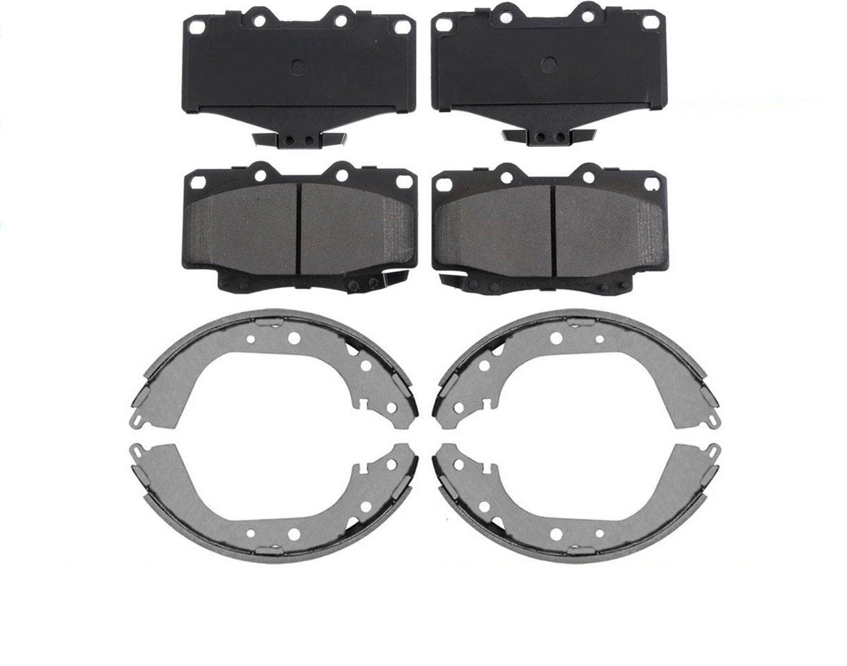 Ceramic Front Pads & Rear Brake Shoes for Toyota 4Runner 1992 1995 1999 2000