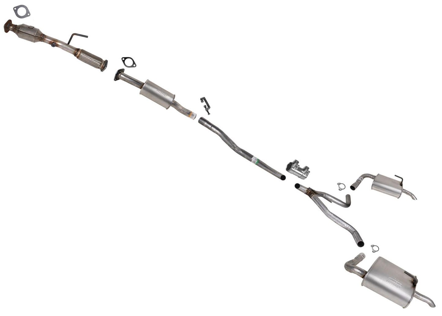 Resonator Pipe Muffler Dual Exhaust System for Nissan Altima 19-23 2.5 Front Drv