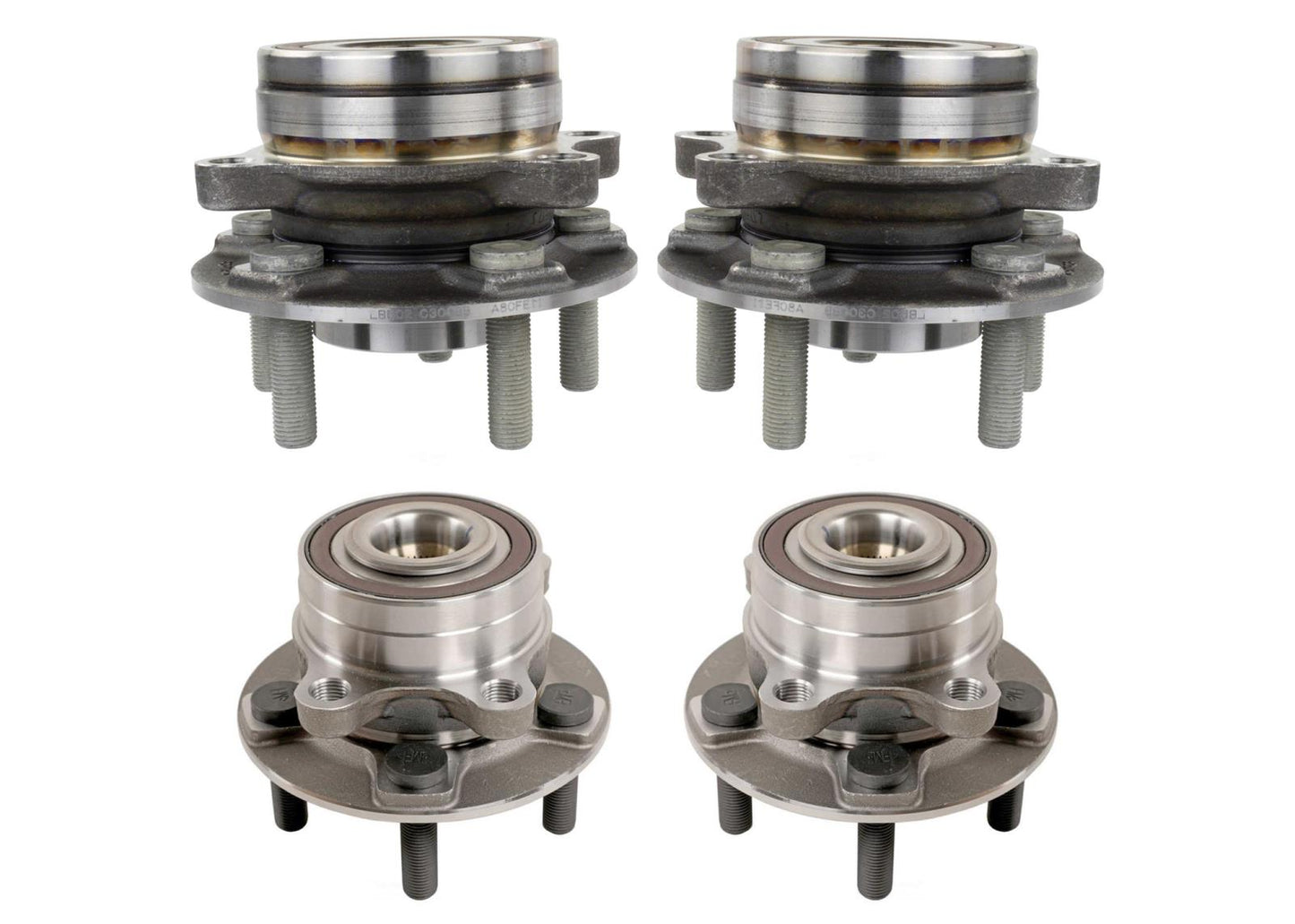 Front & Rear Wheel Hub Bearings Kit For Ford Explorer 2020-2025 All Wheel Drive