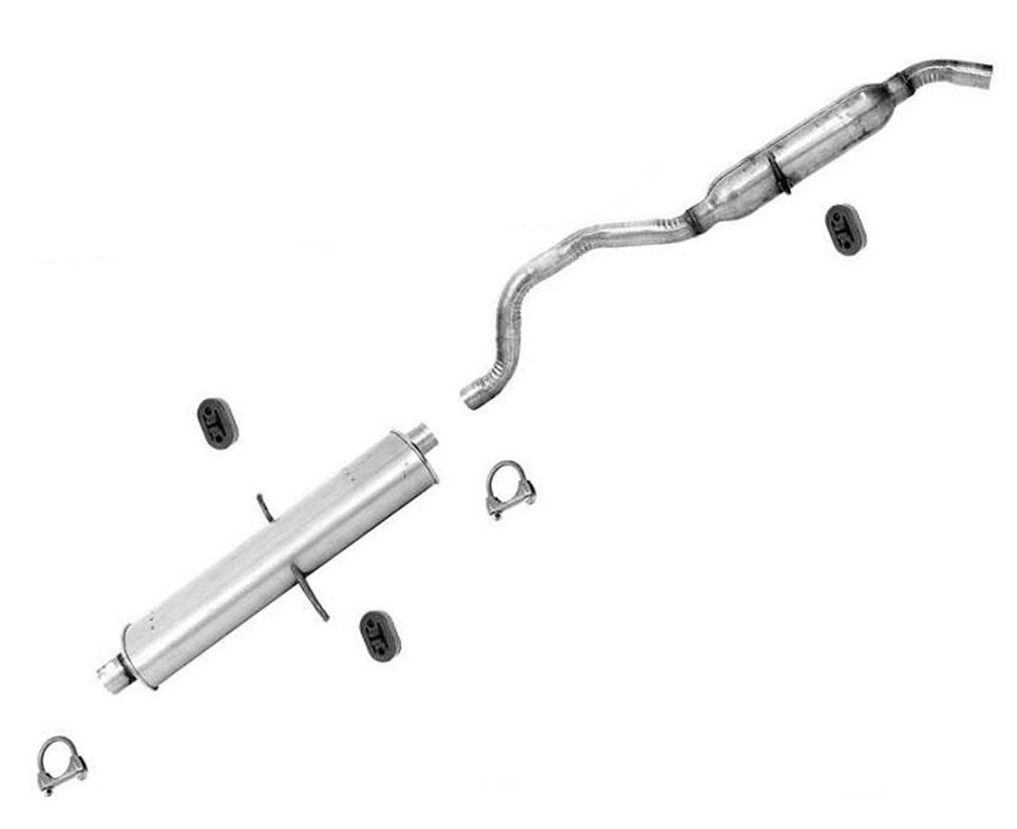 For 2004-2007 Chrysler Town & Country 3.3L 113 WB Muffler & Tail Pipe Resonator