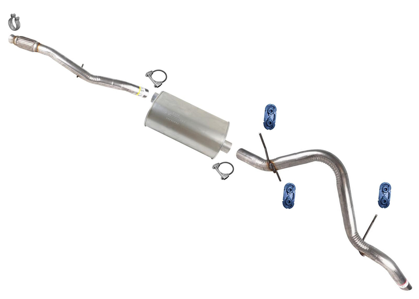 Flex Pipe Muffler Tail Pipe Exhaust for Silverado 2019-2023 139.5 Wheelbase 5.3