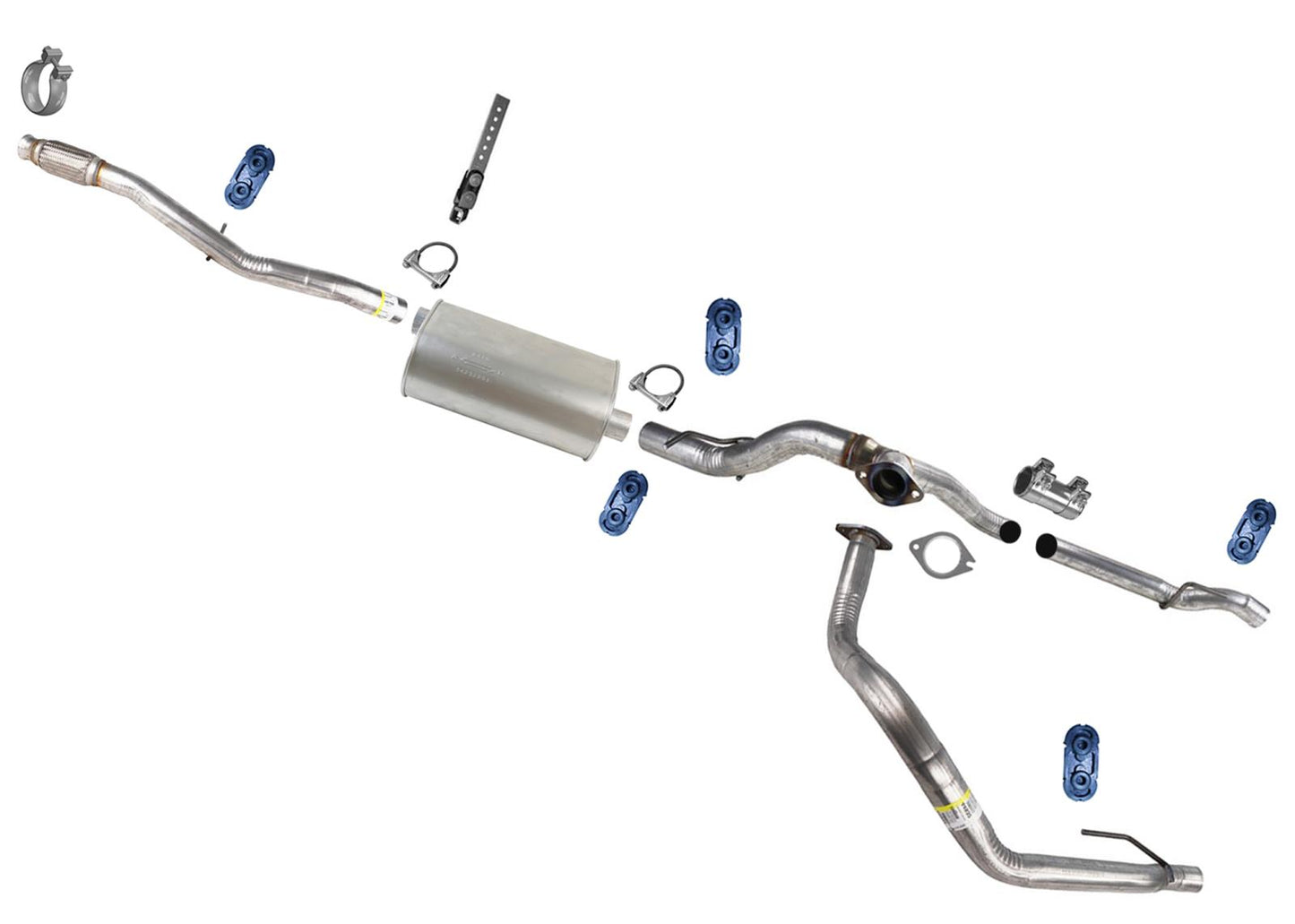 Pipe Muffler Tail Pipe Dual Exhaust for Silverado 2019-2023 139.5 Wheelbase 5.3