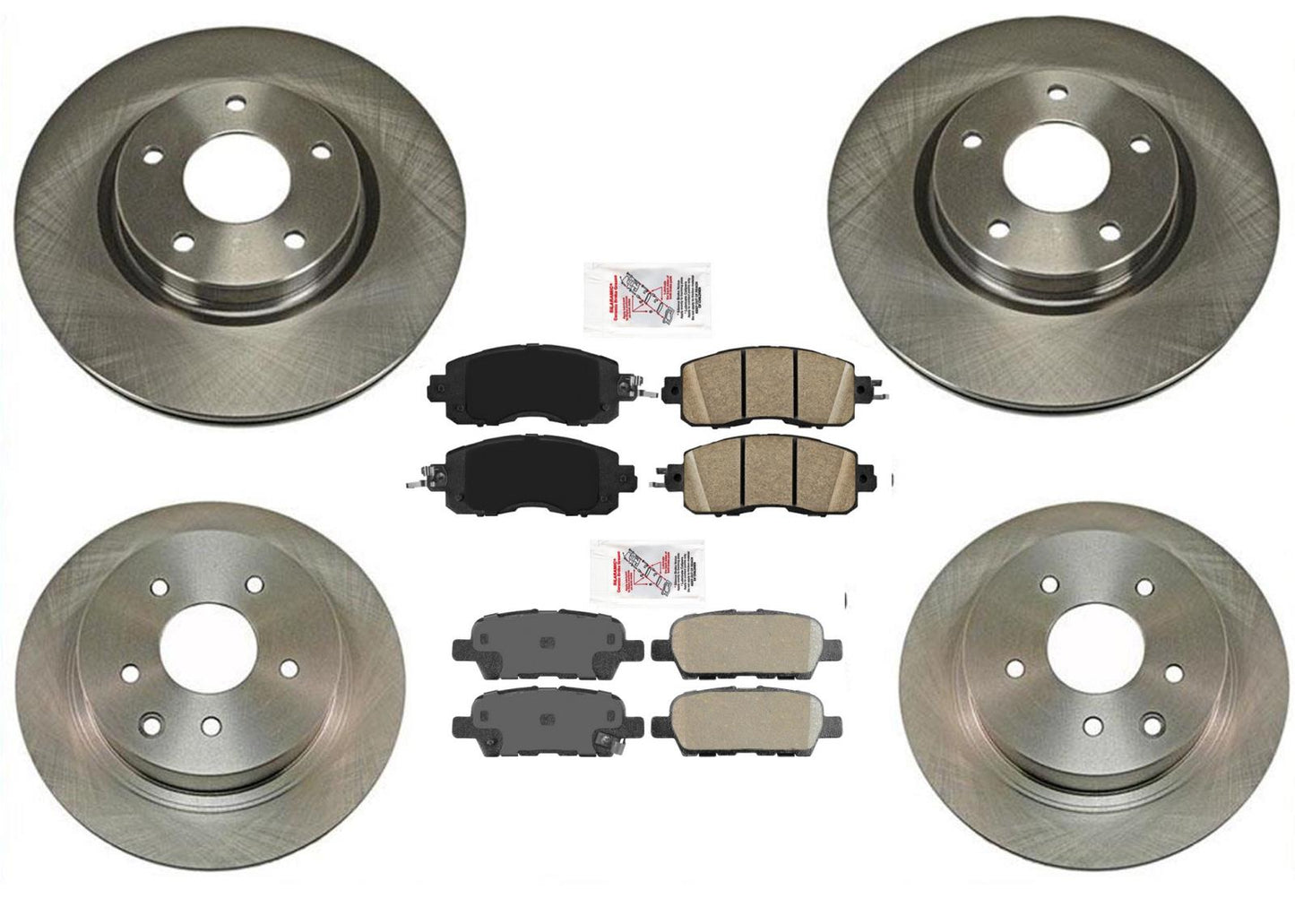 Rotores de freno delantero y trasero y pastillas de cerámica para Nissan Altima 2014-2020