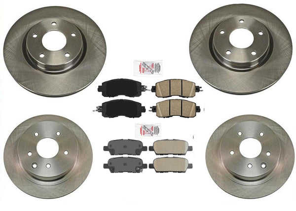 Front & Rear Brake Rotors & Ceramic Pads For 2014 2015 2016 2020 Nissan Altima