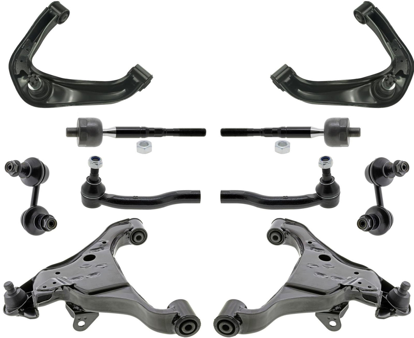 Front Upper Lower Control Arms Tie Rods & Links For Nissan Frontier 2021-2025