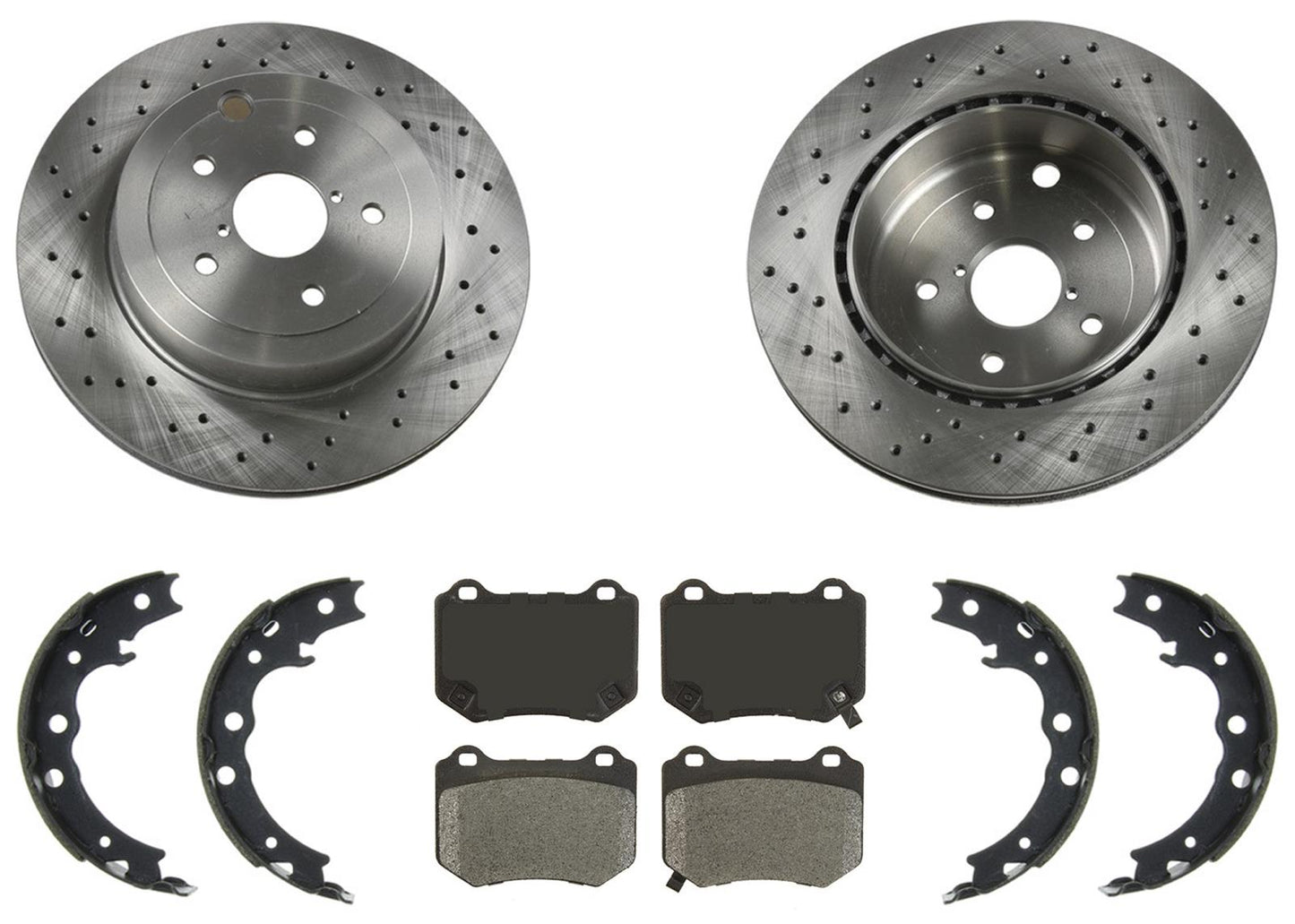Drilled Rear Disc Brake Rotors Disc Brake Pads for Subaru WRX STi 2018-2021