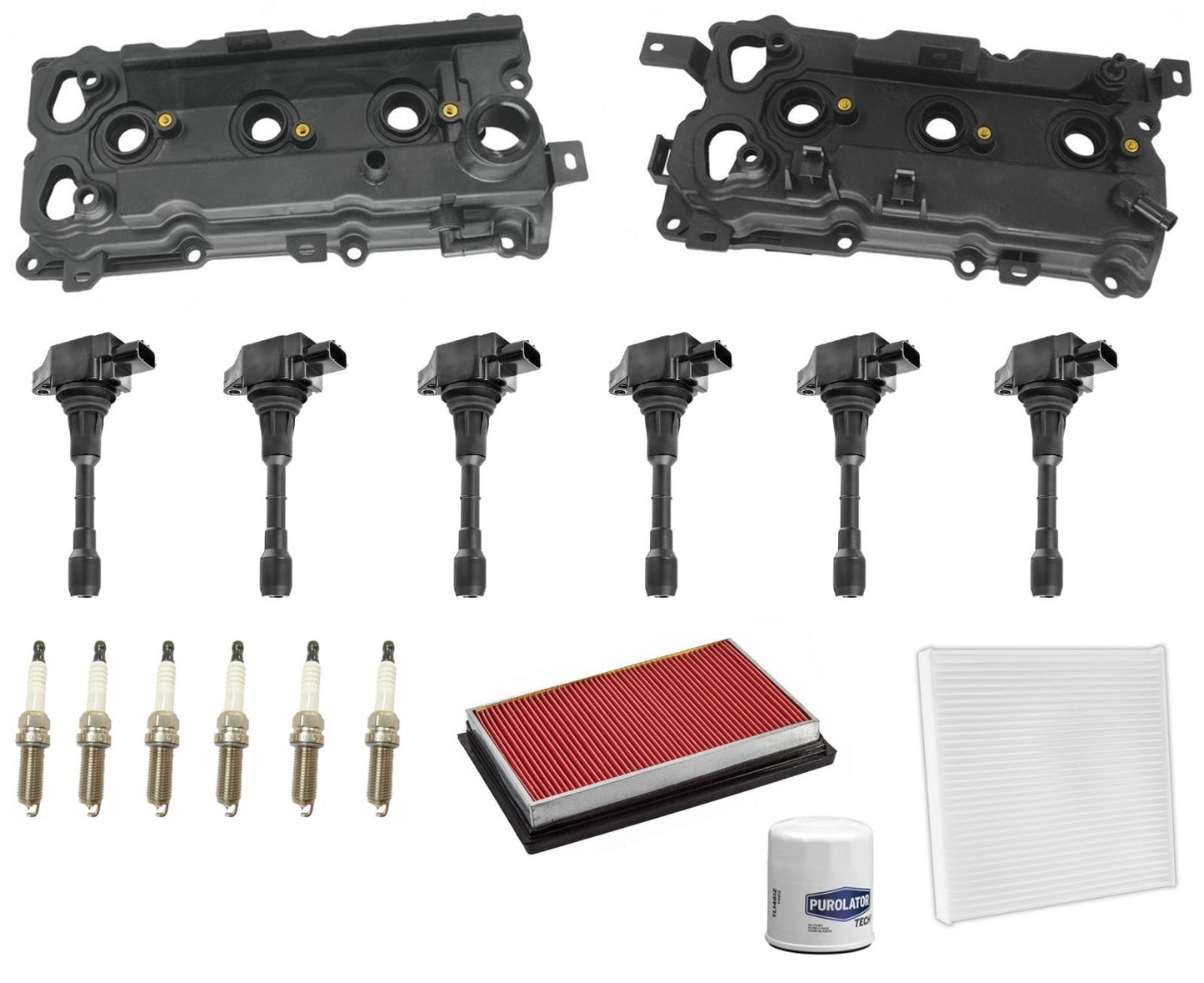 Engine Valve Covers Ignition Coils Tune Up Kit For Infiniti Q70 3.5L 2014-2018