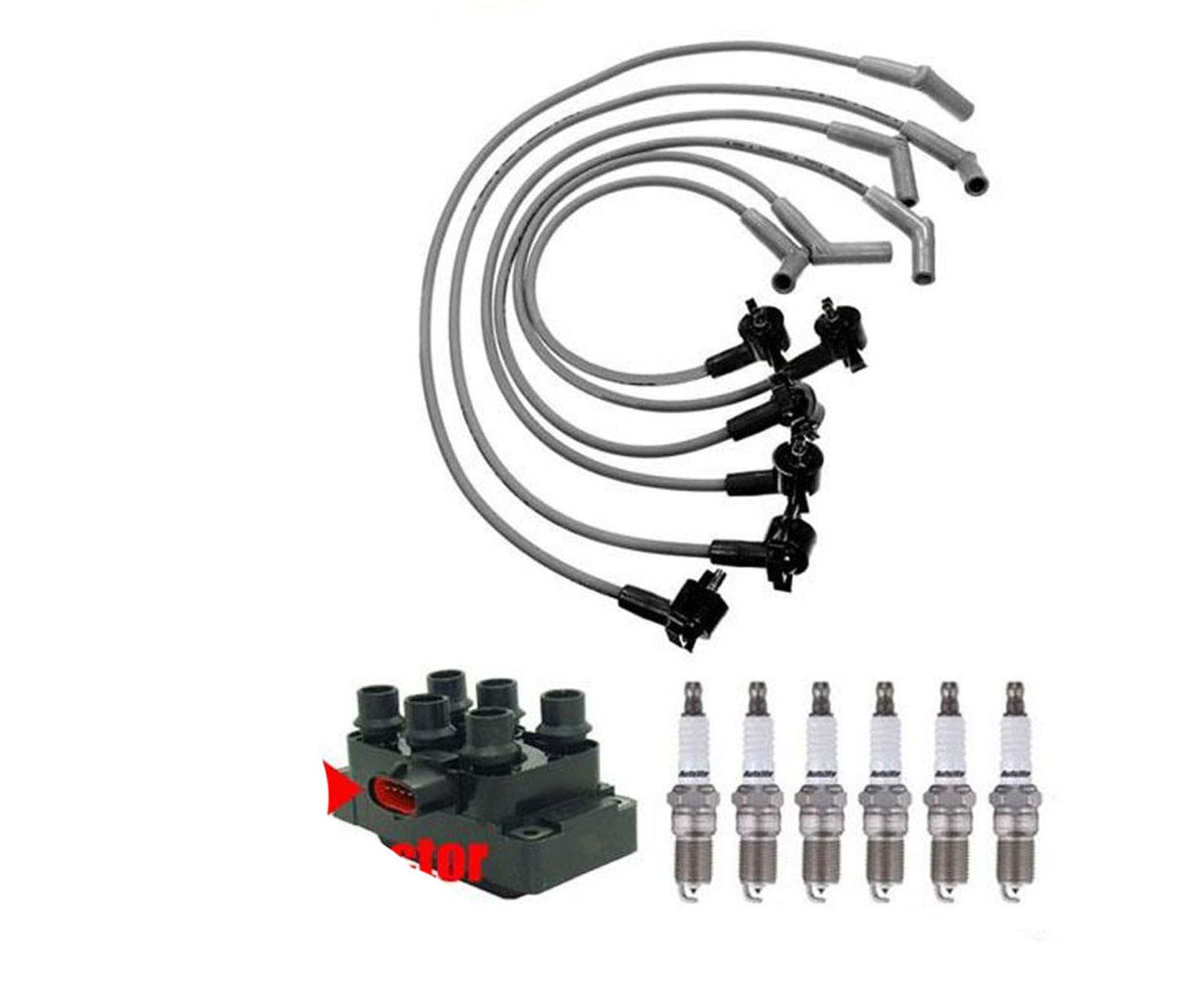 Cables de encendido Bujías Paquete de bobina horizontal solo para Ford Ranger 3.0L 98-00