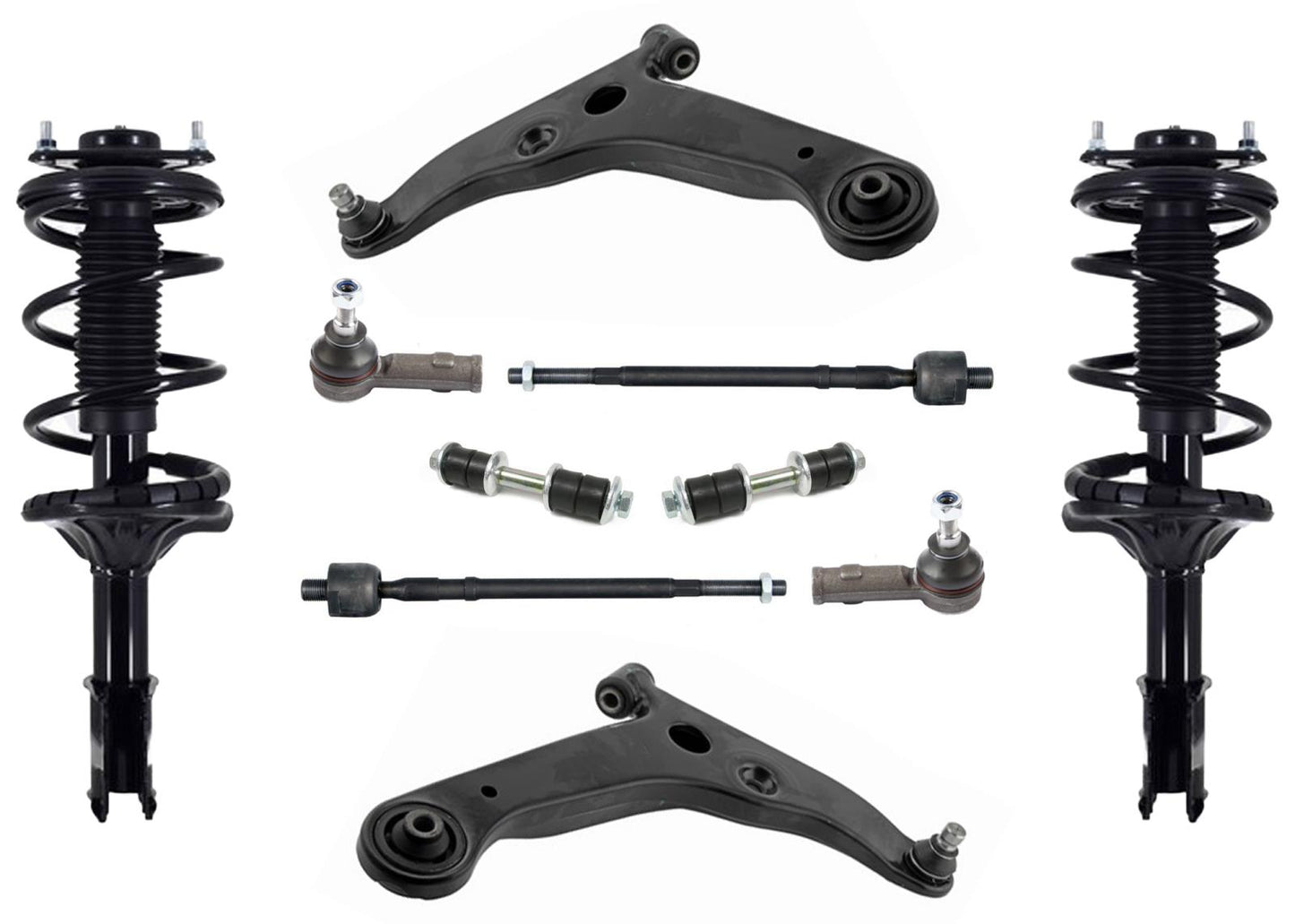 Coil Spring Struts Controls Arms Tie Rods for Lancer LS OZ Rally 2002 2005 2007