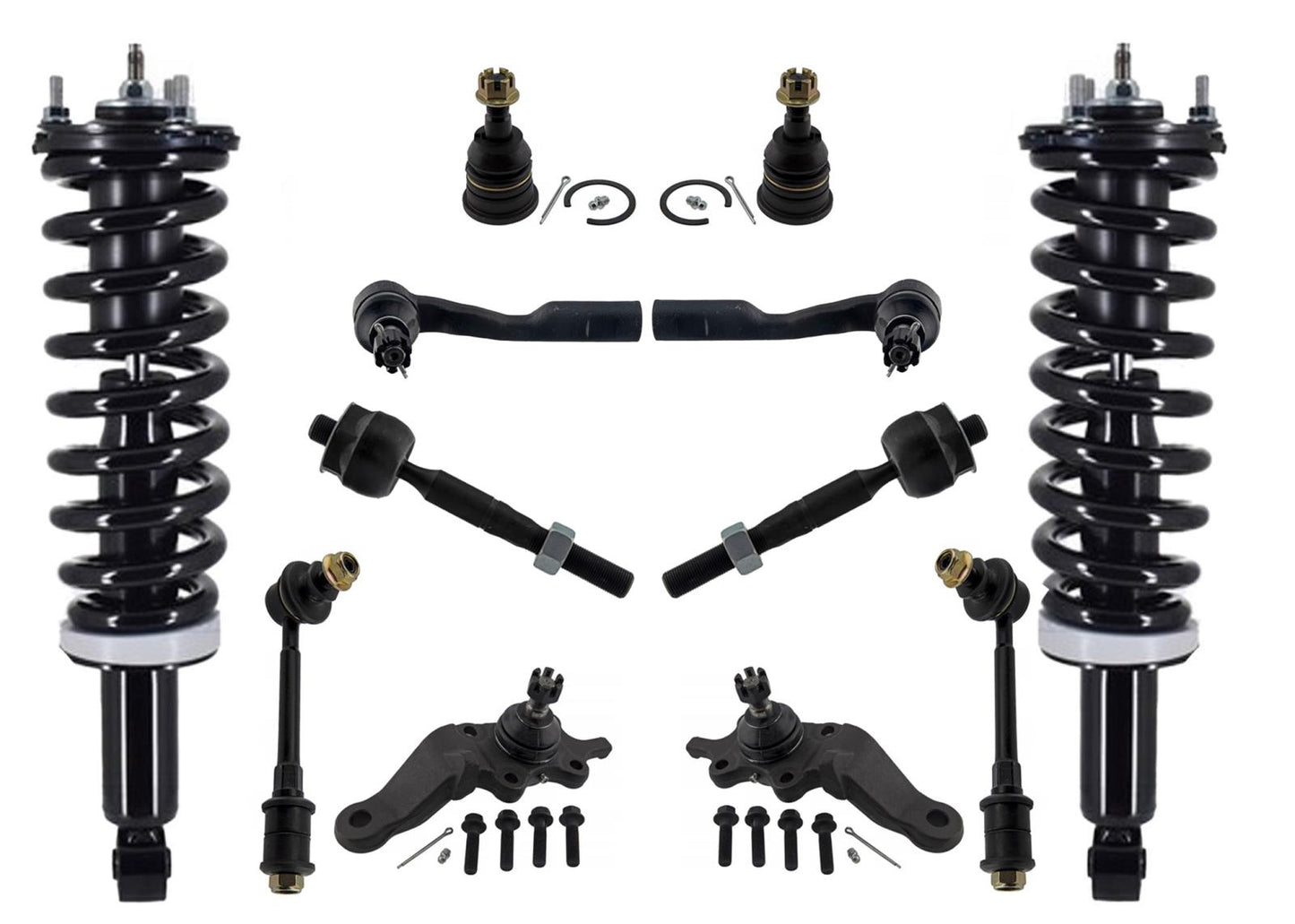 Coil Spring Struts Ball Joints Tie Rods Chassis for Toyota Sequoia 2003-2004