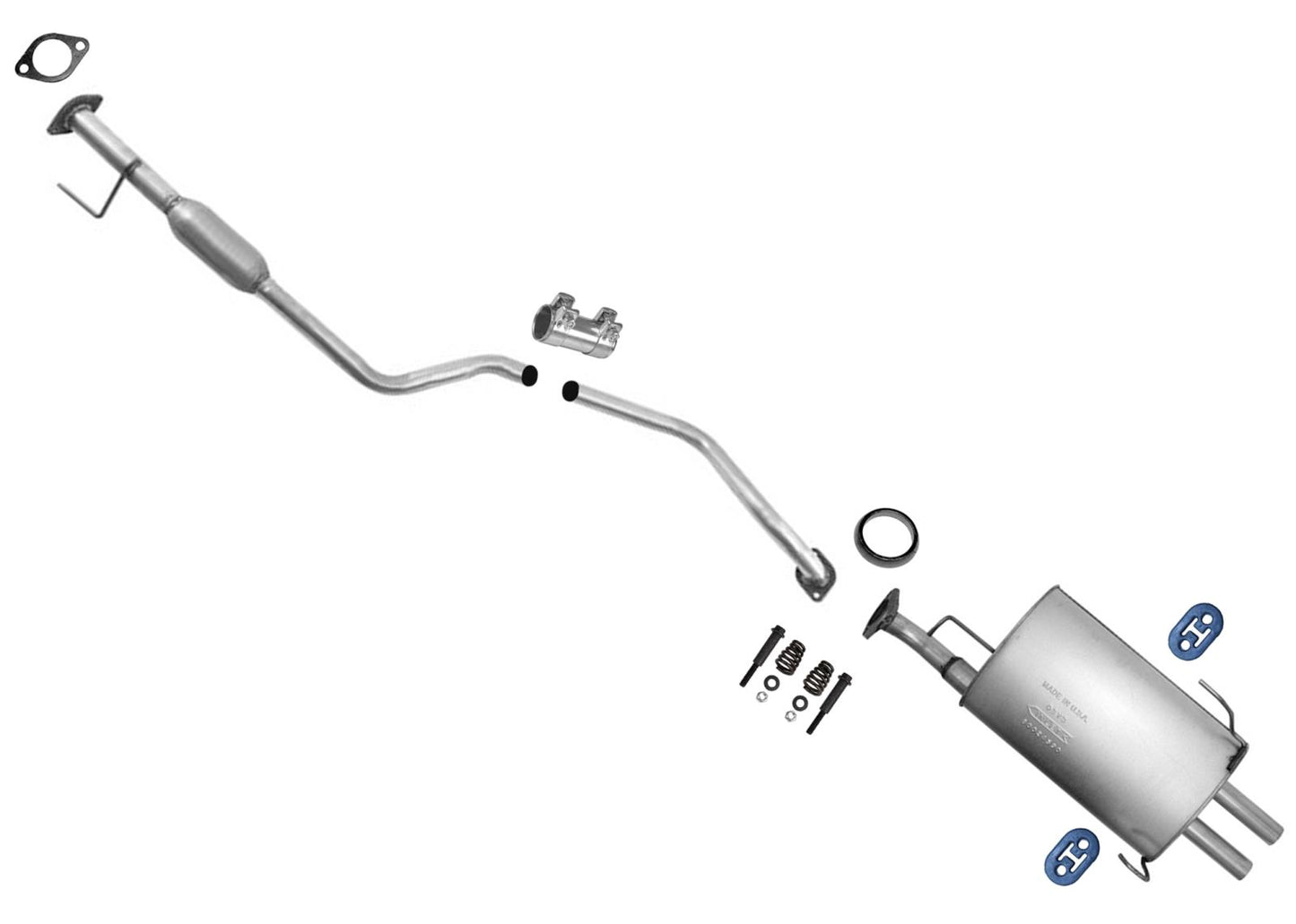 Resonator Pipe Rear Muffler for 2002 2003 2004 2005 2006 Nissan Sentra SE-R 2.5L