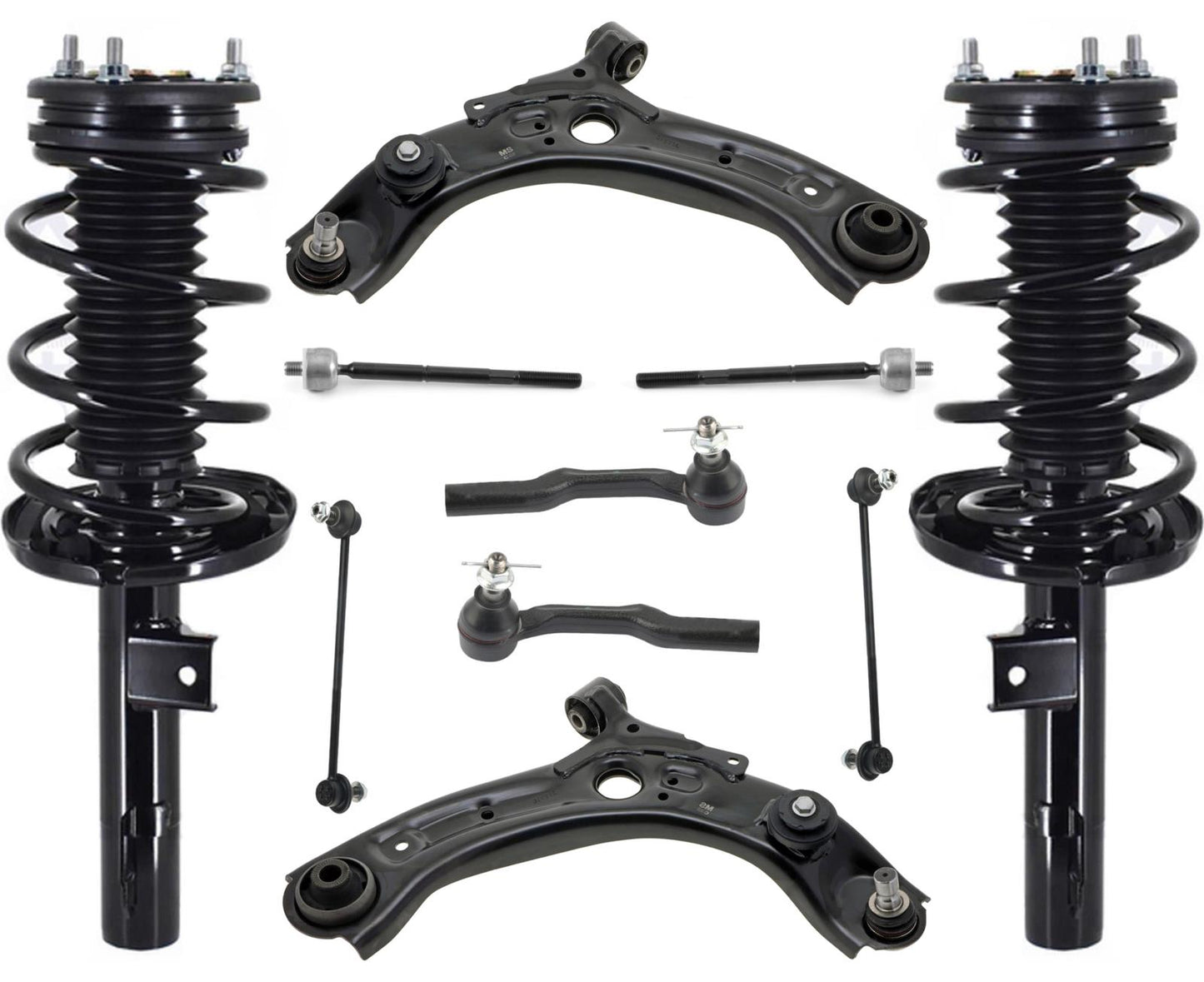 Front Struts Control Arms Tie Rods & Links For Mazda 3 19-22 Front Wheel Drive