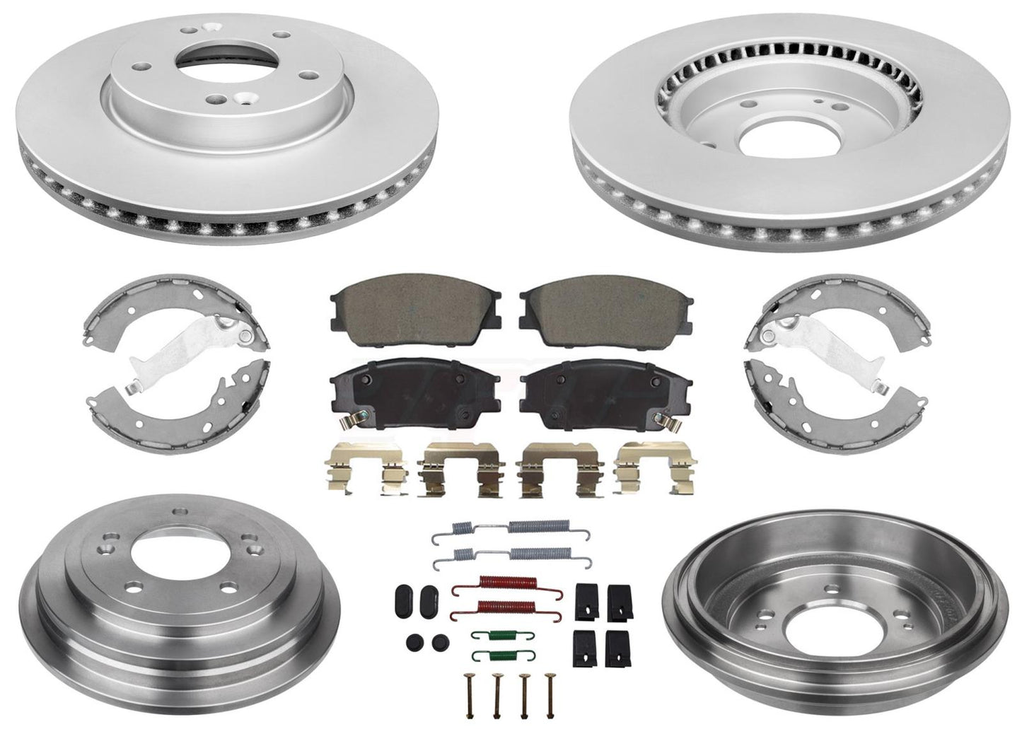 Front Disc Brake Rotors & Pads Rear Brake Drums For Hyundai Venue 2020 2022 2024