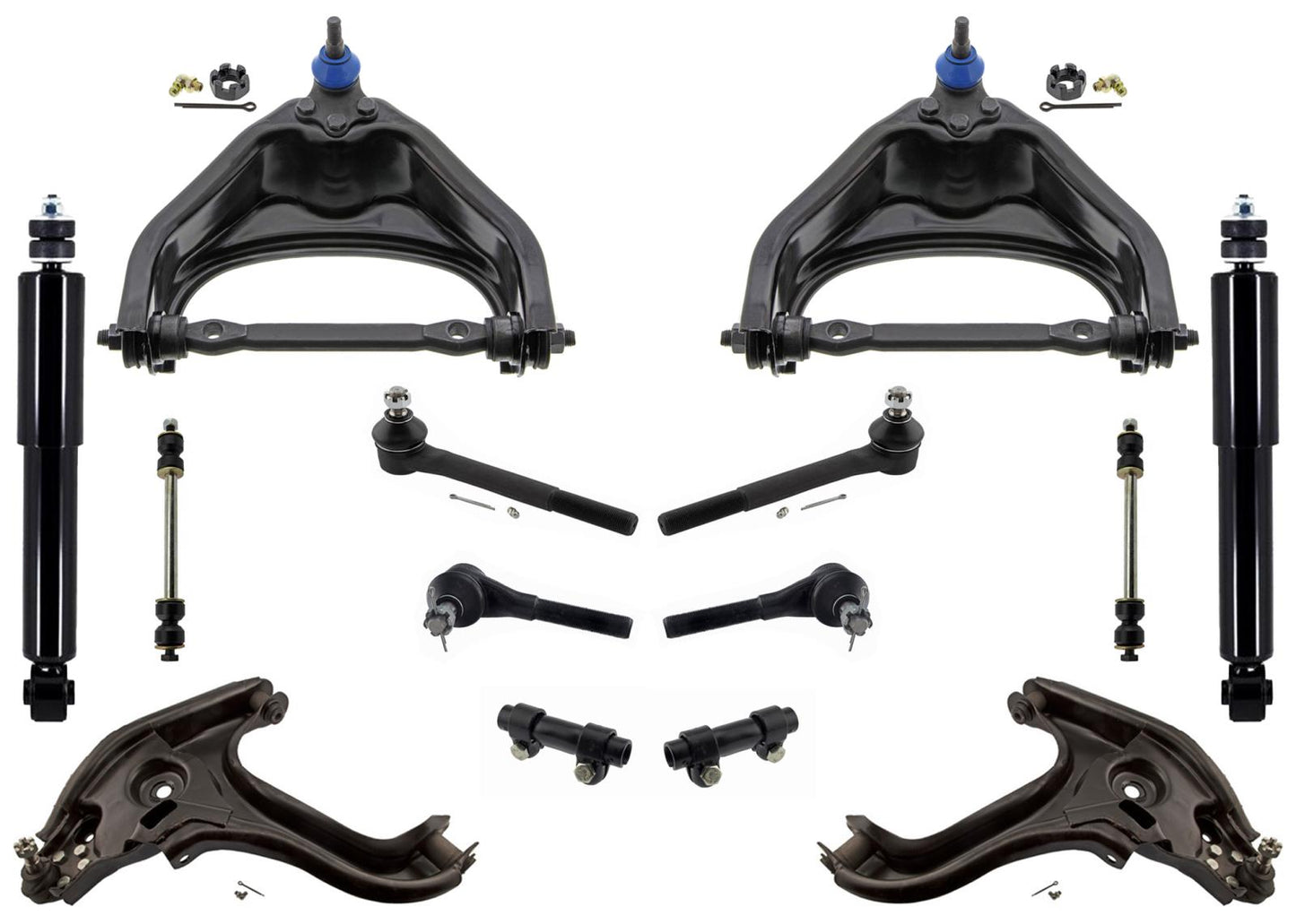 Upp Lower Control Arm Ball Jnt Tie Rods For Ram 1500 2000-2001 Rear Wheel Drive