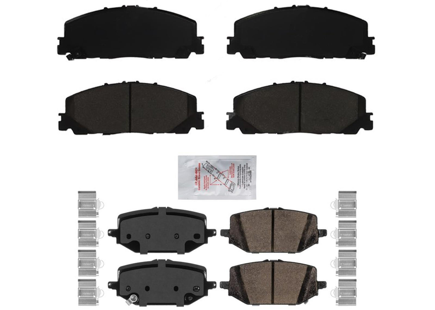 AME Front & Rear Ceramic Disc Brake Pads Hardware For Honda Pilot 2023-2024