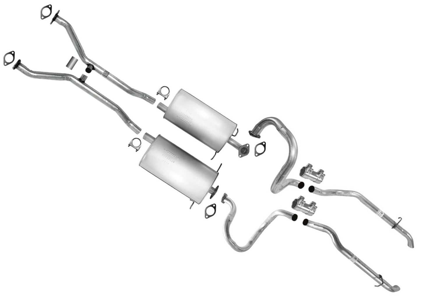 Muffler DUAL Exhaust Pipe System W/O Resonators for Ford Crown Victoria 1998-02