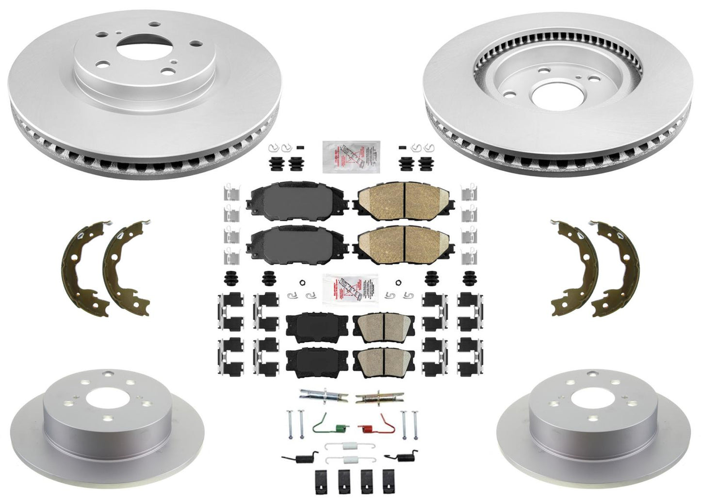 Disc Brake Rotors Ceramic Pads for All Wheel Drive Toyota Matrix 2009-2013 2.4L