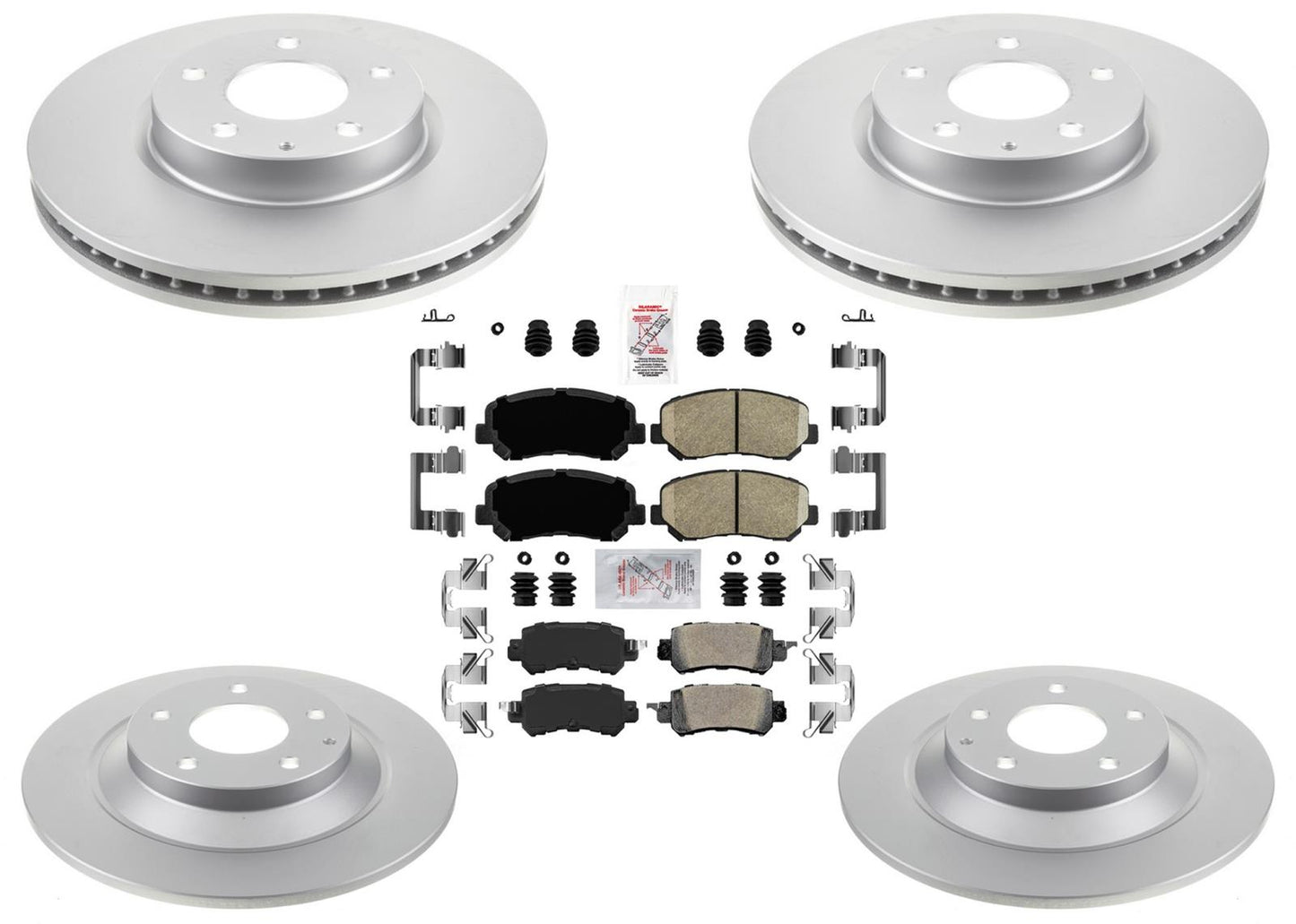 Coated Disc Brake Rotors & Brake Pads W/ Hardware for Mazda CX-5 2013 2014 2015